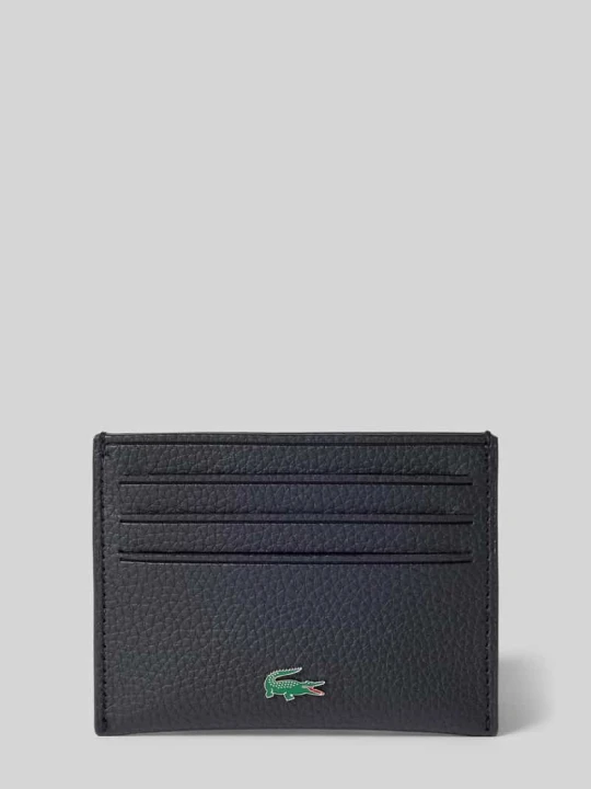 Zdjęcie produktu portfel z nadrukiem z logo Lacoste Czarny