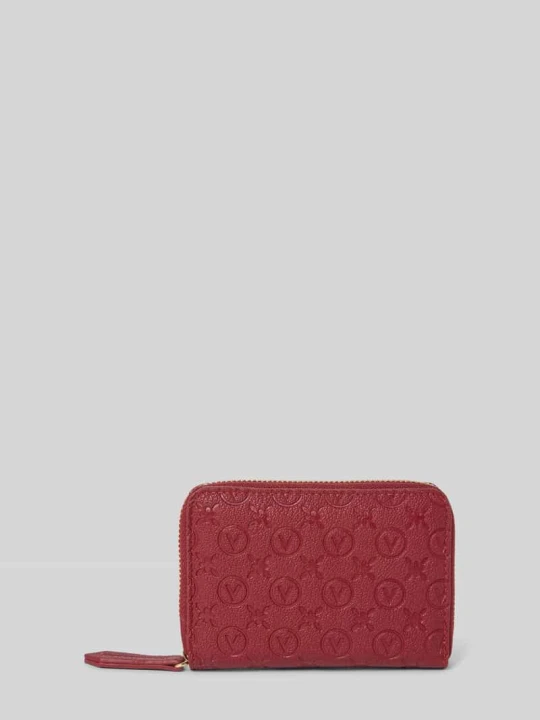 Zdjęcie produktu Portfel z nadrukiem z logo na całej powierzchni model ‘SAMBA’ VALENTINO BAGS Czerwony
