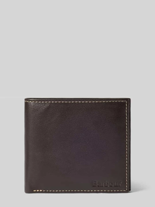 Zdjęcie produktu Portfel z naturalnej skóry Barbour Ciemnobrązowy