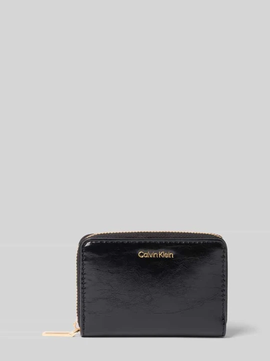 Zdjęcie produktu Portfel z naturalnej skóry bydlęcej Calvin Klein Czarny