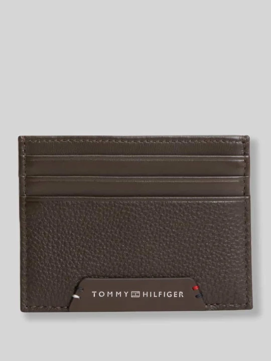 Zdjęcie produktu Portfel z naturalnej skóry bydlęcej model 'CORP CC HOLDER' Tommy Hilfiger Ciemnobrązowy