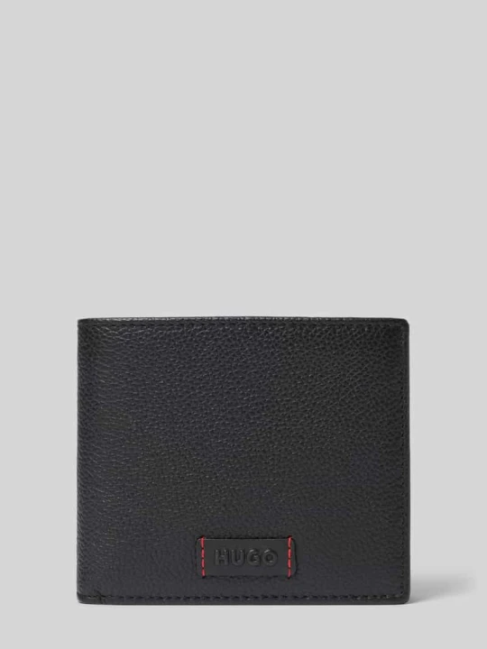 Zdjęcie produktu Portfel z naturalnej skóry bydlęcej model 'Ethon' Hugo czarny
