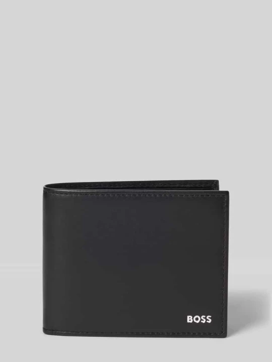 Zdjęcie produktu Portfel z naturalnej skóry bydlęcej model ‘RANDY_TRIFOLD’ Boss Czarny