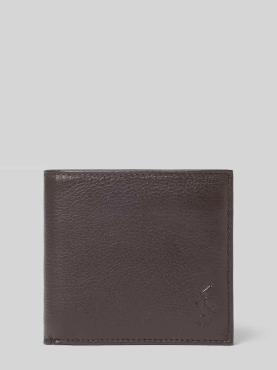 Zdjęcie produktu Portfel z naturalnej skóry bydlęcej Polo Ralph Lauren Ciemnobrązowy