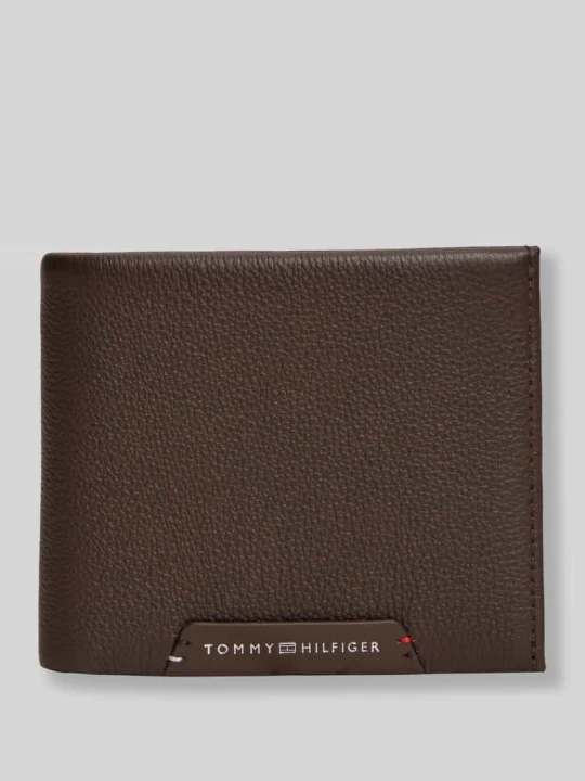 Zdjęcie produktu Portfel z naturalnej skóry Tommy Hilfiger Ciemnobrązowy