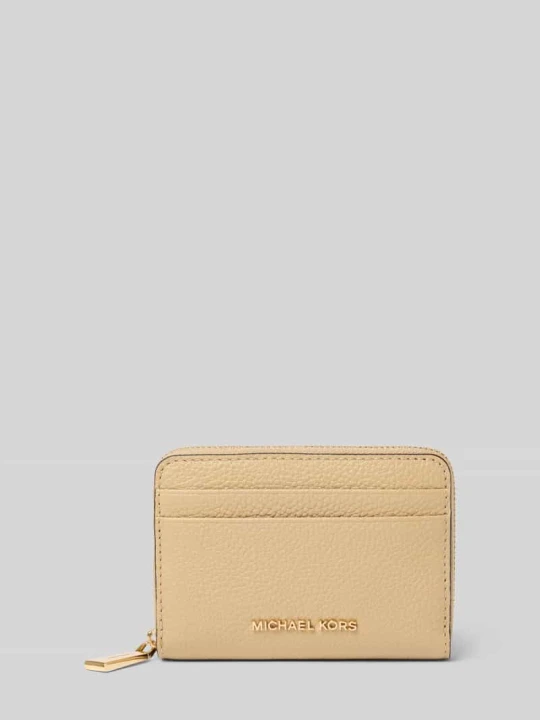 Zdjęcie produktu Portfel z prawdziwej skóry Model 'Jet Set' Michael Kors Beżowy