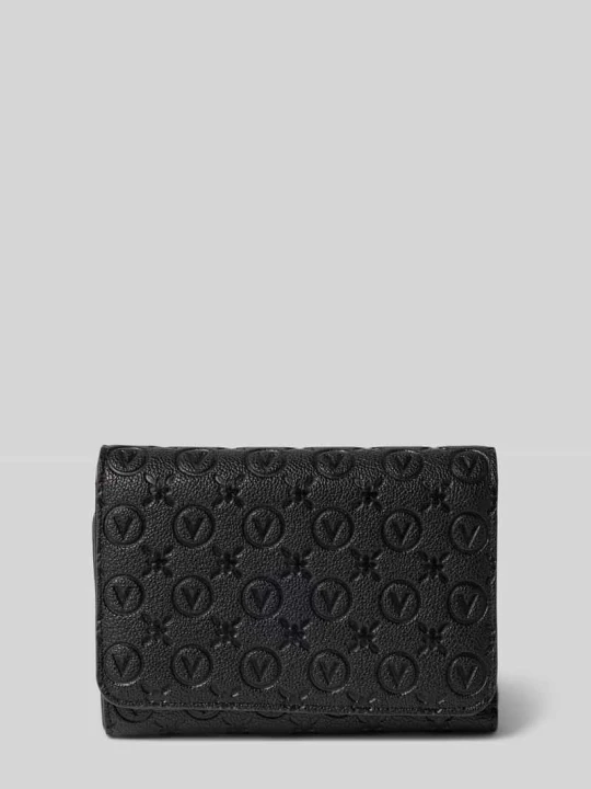 Zdjęcie produktu Portfel z wytłoczonym logo na całej powierzchni model ‘Samba’ VALENTINO BAGS Czarny
