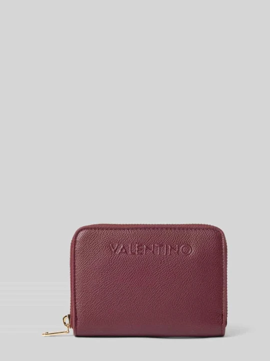 Zdjęcie produktu Portfel z zapinanym na zamek błyskawiczny dookoła zamek błyskawiczny model 'BIANKA RE' VALENTINO BAGS Bordowy