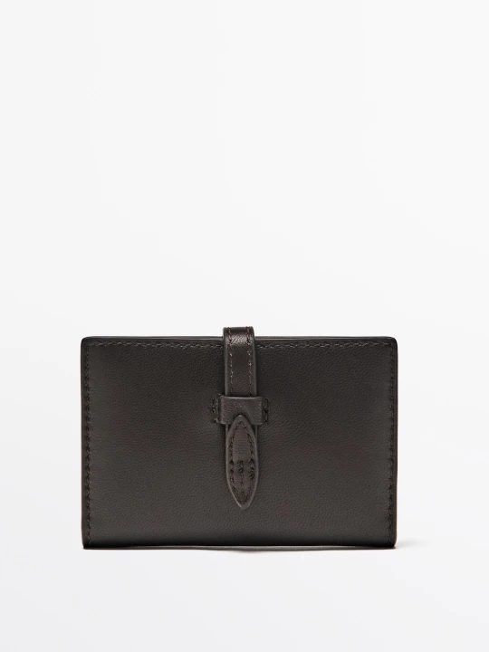 Zdjęcie produktu Portfel Ze Skóry Nappa - Brązowy - Massimo Dutti - Female