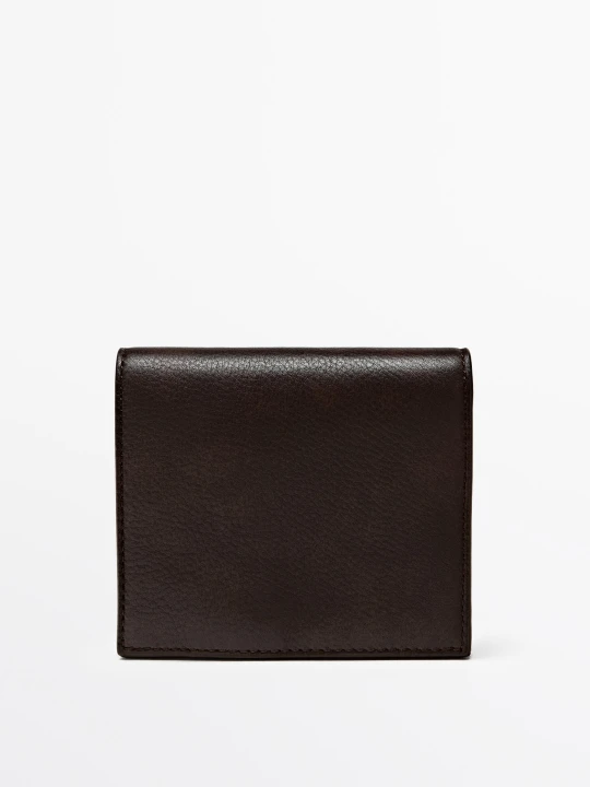 Zdjęcie produktu Portfel Ze Skóry Nappa - Brązowy - Massimo Dutti - Male