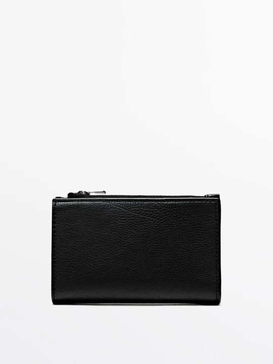 Zdjęcie produktu Portfel Ze Skóry Nappa - Czarny - Massimo Dutti - Male