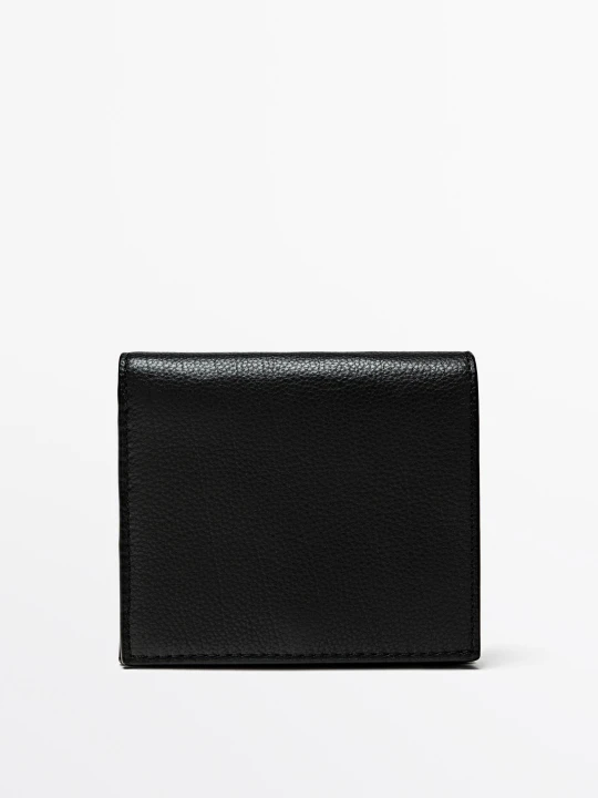 Zdjęcie produktu Portfel Ze Skóry Nappa - Czarny - Massimo Dutti - Male