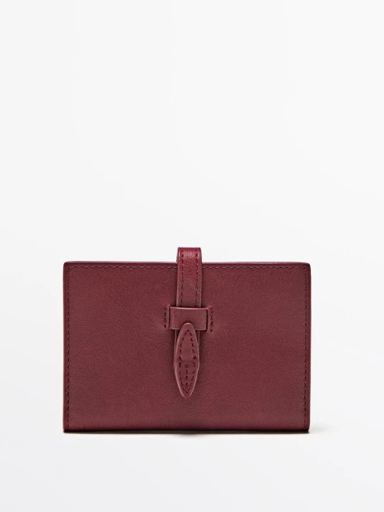 Zdjęcie produktu Portfel Ze Skóry Nappa - Czerwony - Massimo Dutti - Female