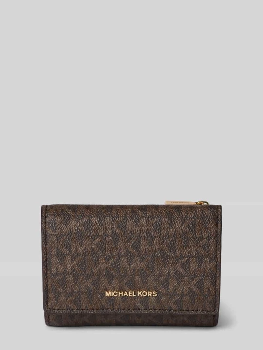 Zdjęcie produktu portfel ze wzorem z logo model 'BRYANT' Michael Kors Ciemnobrązowy