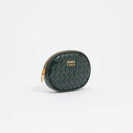 Zdjęcie produktu Portmonetka owalna pleciona ciemnozielona BIMBA Y LOLA DARK GREEN