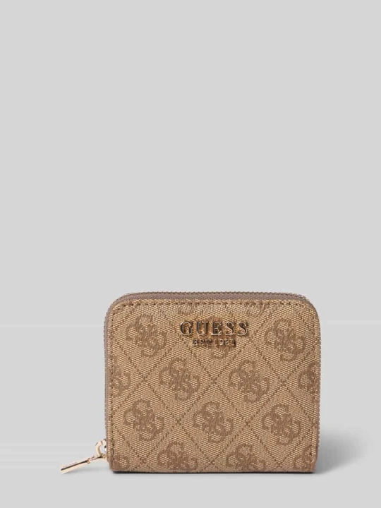 Zdjęcie produktu Portmonetka w skórzanym wyglądzie model 'Laurel' Guess Beżowy