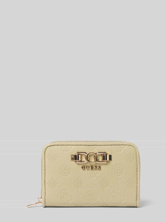 Zdjęcie produktu Portmonetka z detalem z logo w skórzanym wyglądzie model 'Anise' Guess Écru
