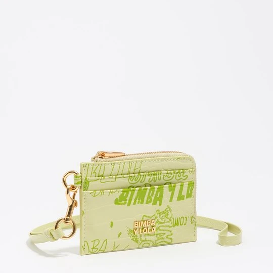 Zdjęcie produktu Portmonetka z etui na karty BIMBA logos pastelowa zieleń BIMBA Y LOLA BIMBA LOGOS PASTEL GREEN GREEN