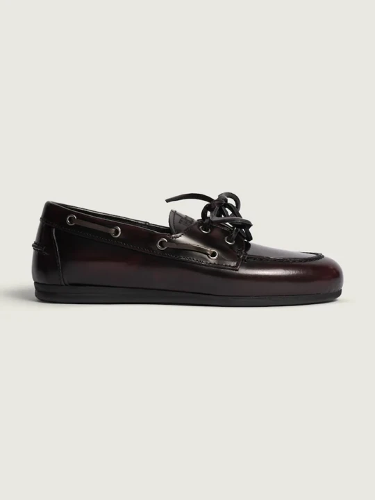 Zdjęcie produktu Posa loafersy damskie skórzane Boat Loafer bordowy