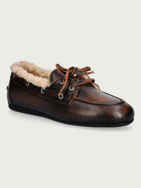 Zdjęcie produktu Posa loafersy damskie skórzane Boat Loafer brązowy