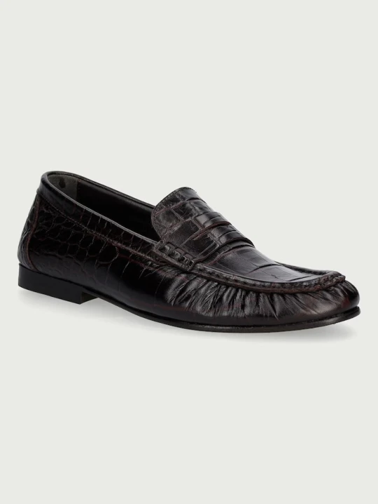 Zdjęcie produktu Posa loafersy damskie skórzane Penny Loafer bordowy
