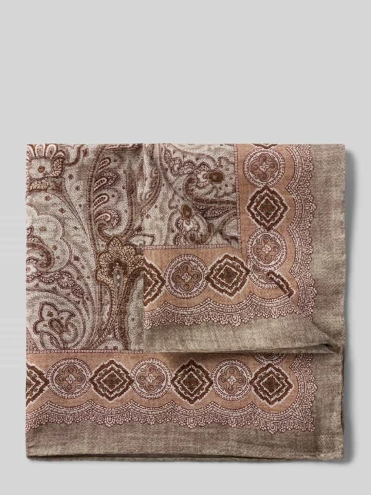 Zdjęcie produktu poszetka z dodatkiem jedwabiu model 'Paisley' Verugia Trzcinowy