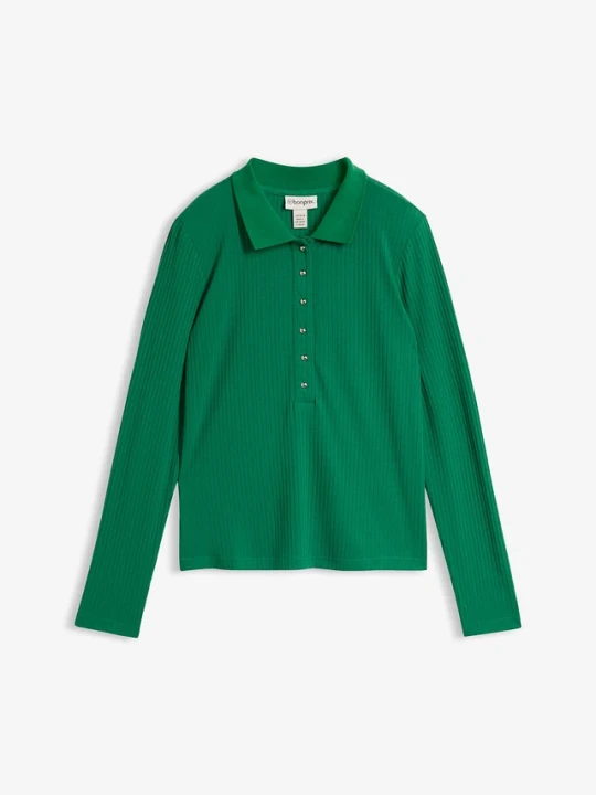 Zdjęcie produktu Prążkowana koszulka polo BonPrix zielony