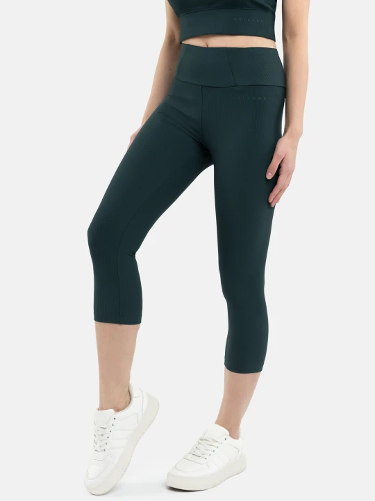 Zdjęcie produktu Prążkowane legginsy 3 / 4 N-PALERMO Volcano Zielony