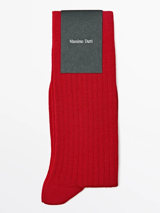 Zdjęcie produktu Prążkowane Skarpetki - Czerwony - Massimo Dutti - Female