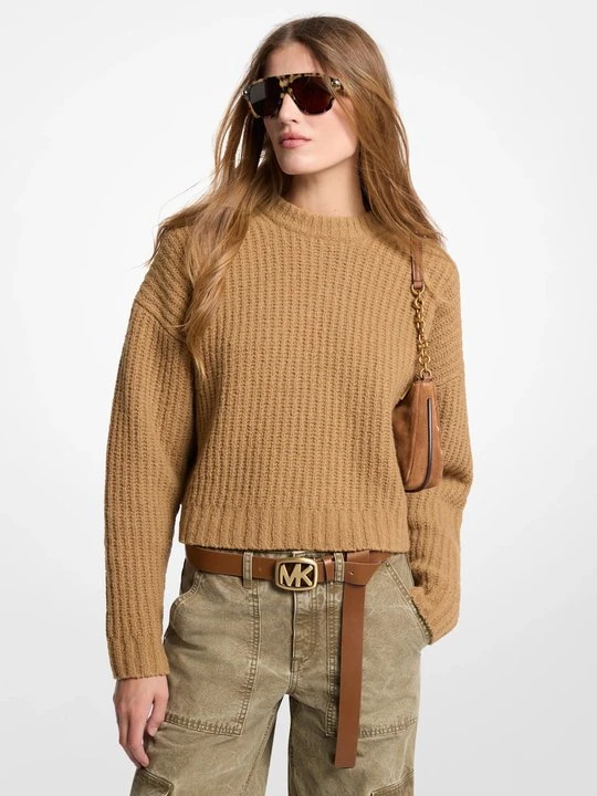 Zdjęcie produktu Prążkowany sweter z mieszanki wełny bouclé Michael Kors