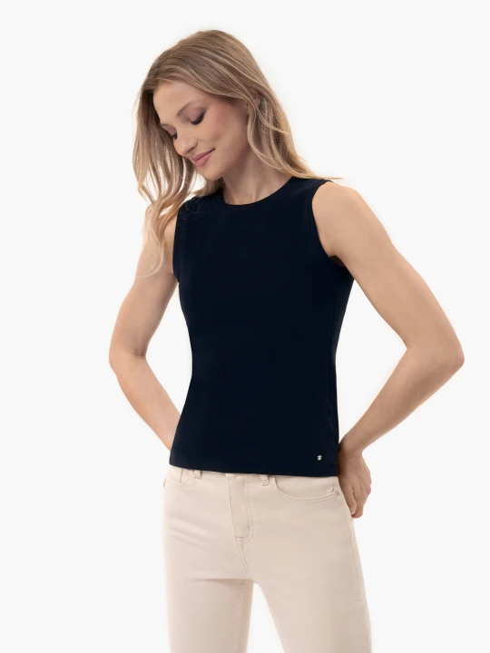 Zdjęcie produktu Prążkowany top, Slim Fit, T-DEMI Volcano Granatowy