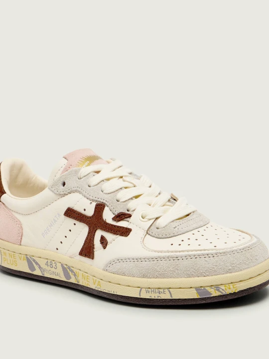 Zdjęcie produktu Premiata Skórzane sneakersy BSKT CLAYD VAR 8284 | zamsz ecru