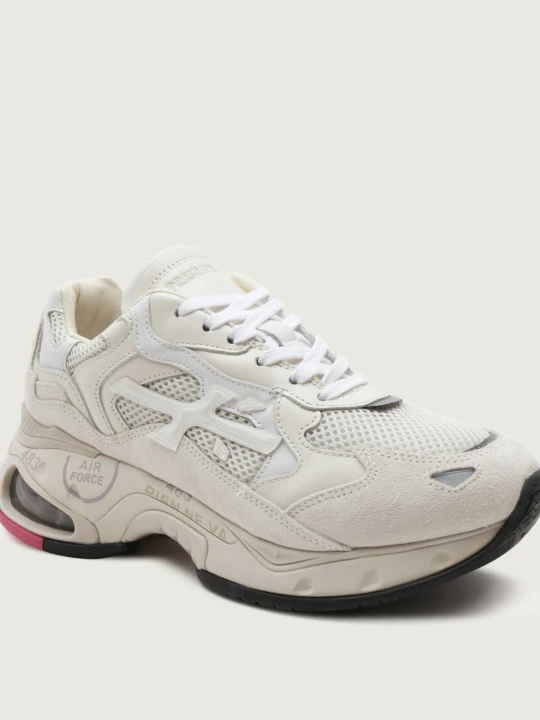 Zdjęcie produktu Premiata Skórzane sneakersy Sharkyd | zamsz biały