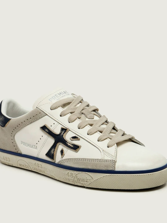 Zdjęcie produktu Premiata Skórzane sneakersy Steven | zamsz biały