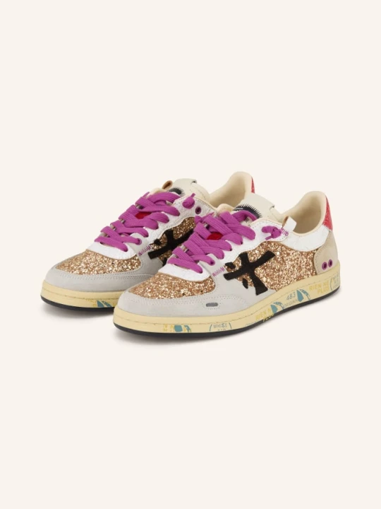 Zdjęcie produktu Premiata Sneakerzy White Bsktclad gold