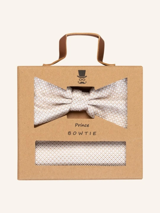 Zdjęcie produktu Prince Bowtie Zestaw: Mucha Z Poszetką beige