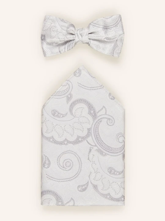 Zdjęcie produktu Prince Bowtie Zestaw: Mucha Z Poszetką grau JASNOCZARY
