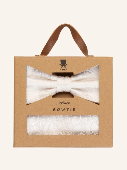 Zdjęcie produktu Prince Bowtie Zestaw: Mucha Z Poszetką weiss KREMOWY