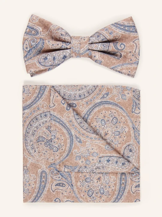 Zdjęcie produktu Prince Bowtie Zestaw: Muszka I Poszetka beige