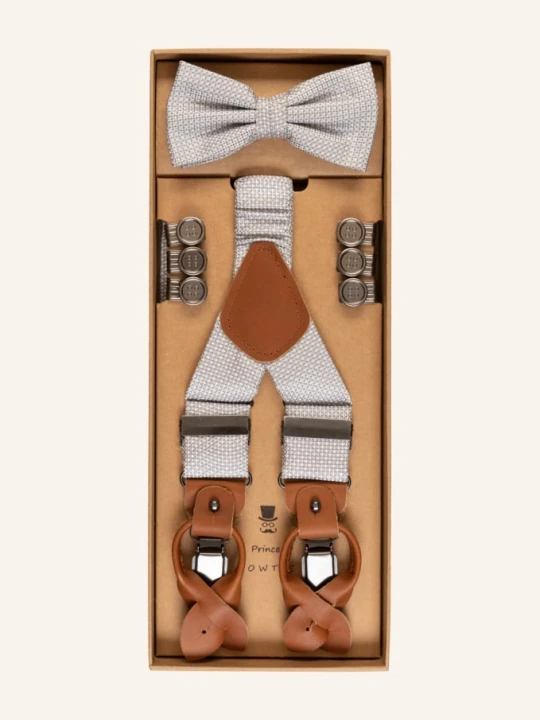 Zdjęcie produktu Prince Bowtie Zestaw: Szelki I Muszka silber JASNOCZARY