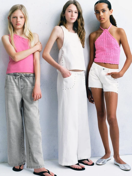 Zdjęcie produktu Proste jeansy z elastyczną talią szary denim - Dzieci - lata - MANGO KIDS