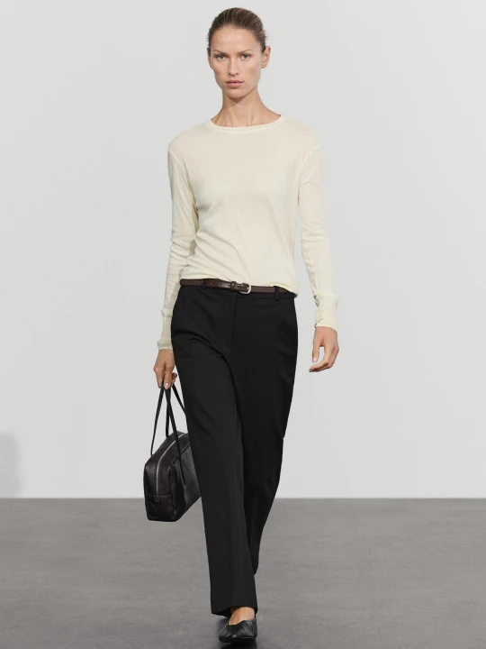 Zdjęcie produktu Proste Spodnie Ze Stretchem - Czarny - Massimo Dutti - Female