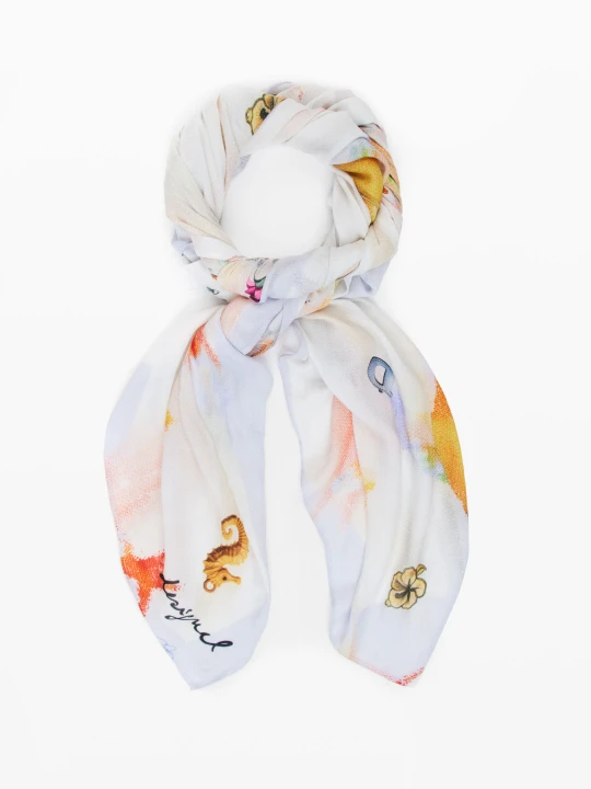 Zdjęcie produktu Prostokątny foulard charms Desigual brązowy
