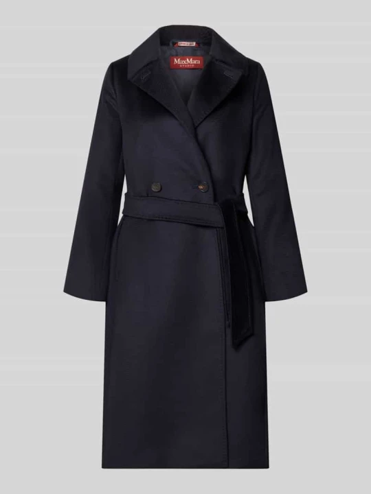 Zdjęcie produktu Prosty płaszcz z czystej żywej wełny model 'BCOLLAG' Max Mara Ciemnoniebieski