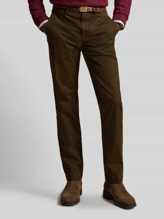 Zdjęcie produktu Prosty spodnie z mieszanka bawełny Polo Ralph Lauren Ciemnobrązowy