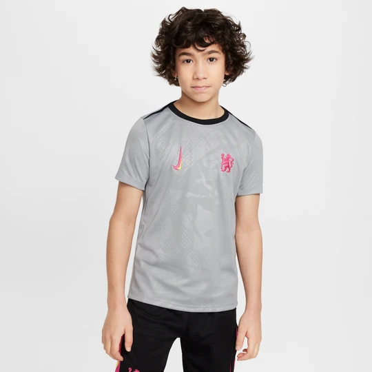 Zdjęcie produktu Przedmeczowa koszulka piłkarska dla dużych dzieci Nike Dri-FIT Chelsea F.C. Academy Pro (wersja trzecia) - Szary