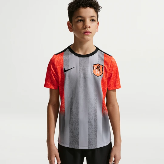 Zdjęcie produktu Przedmeczowa koszulka piłkarska z krótkim rękawem dla dużych dzieci Nike Dri-FIT Chelsea F.C. Academy Pro SE - Szary