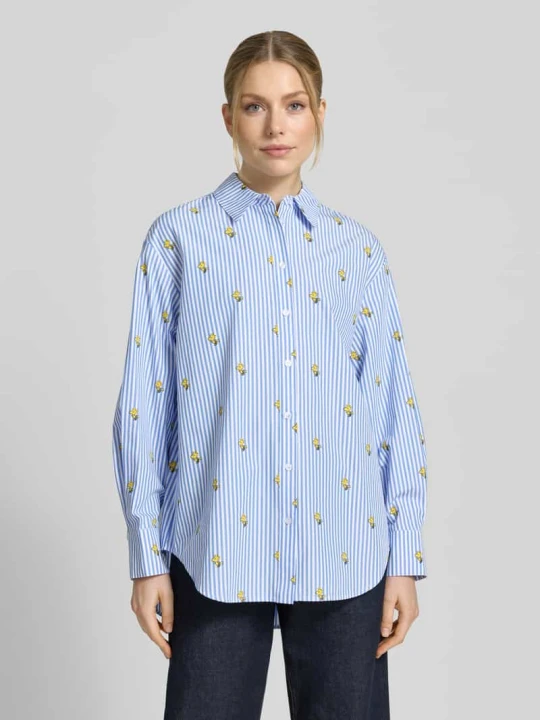 Zdjęcie produktu Przeskalowana koszula-bluza z czystej bawełny model 'JEPPERMINT SNOOPY' Essentiel Antwerp Niebieski