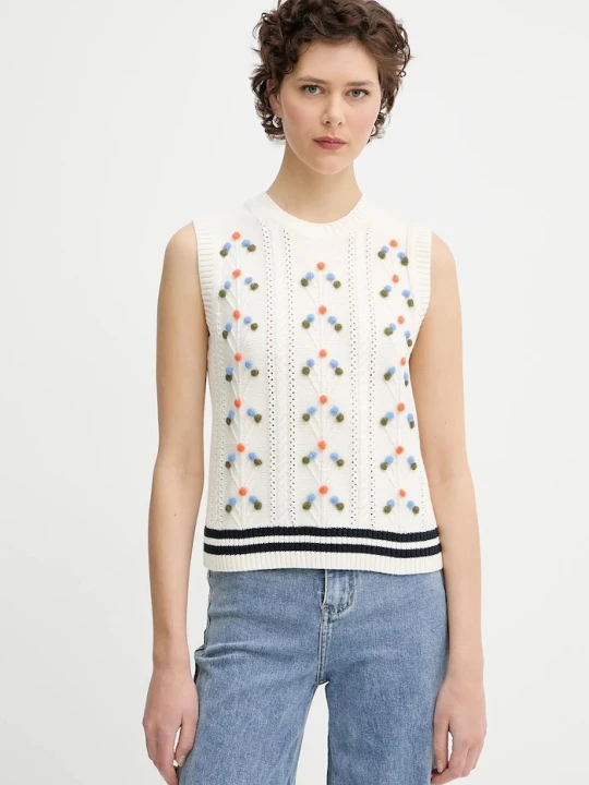 Zdjęcie produktu PS Paul Smith kamizelka z domieszką wełny beżowy
