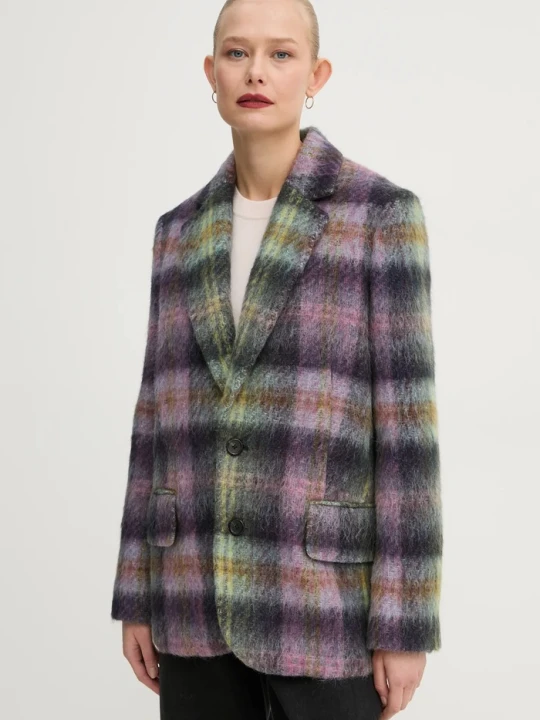 Zdjęcie produktu PS Paul Smith marynarka z domieszką wełny fioletowy